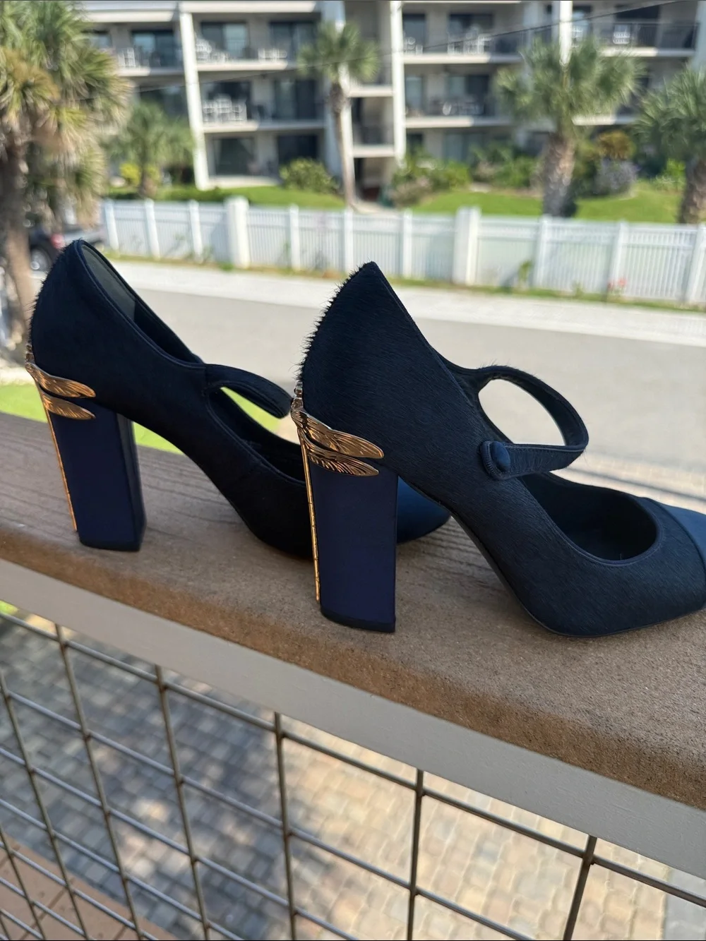 Tory Burch Navy and Deep Blue Mary Jane Heels